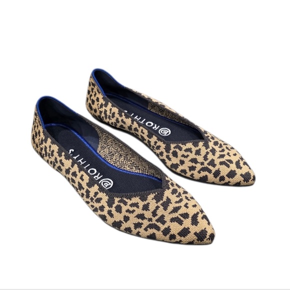 Rothy’s Retired Cheetah Point Leopard Flats Size 8.5 - Picture 2 of 7